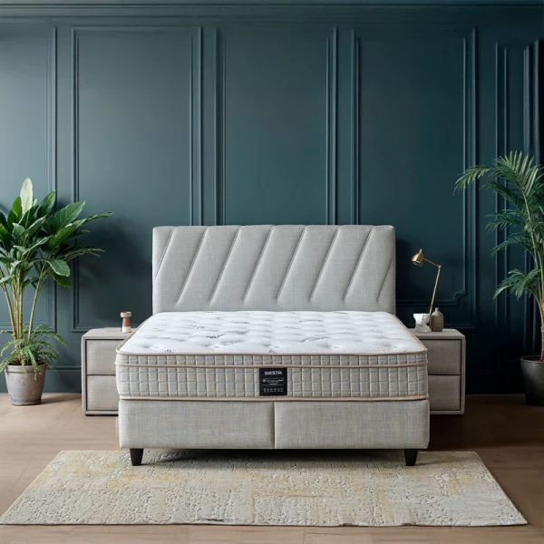 Тапицирана спалня с матрак SIESTA 160 x 200 - сив 02