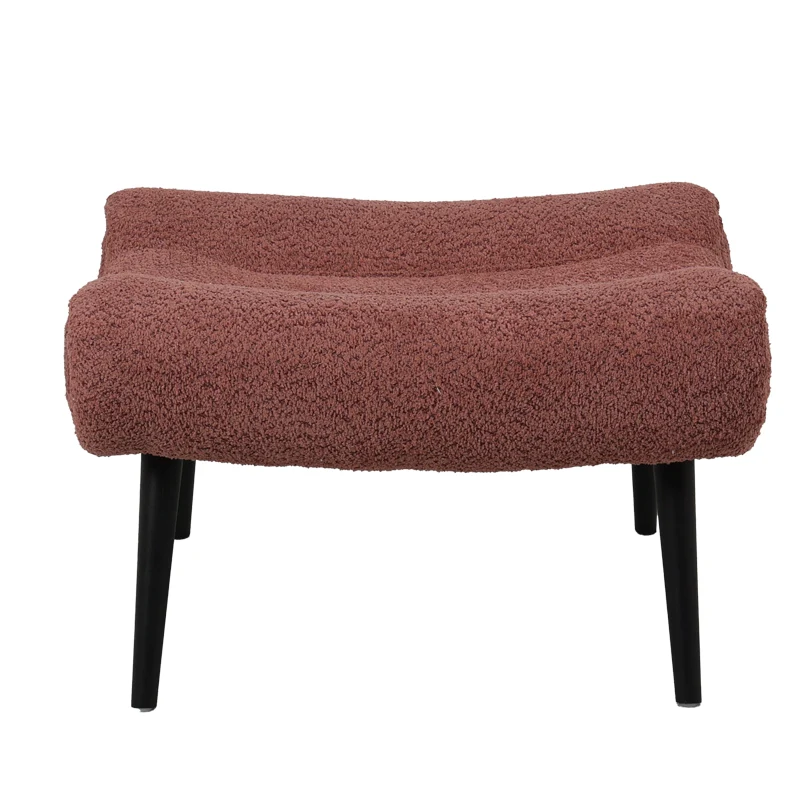 Табуретка SILLA букле плат в прашен розов цвят 68x58x40см