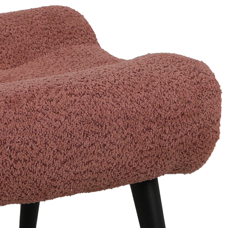 Табуретка SILLA букле плат в прашен розов цвят 68x58x40см