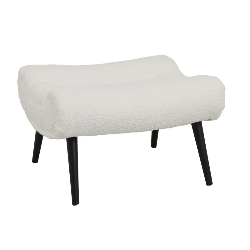 Tабуретка SILLA - бял плат букле 68x58x40см