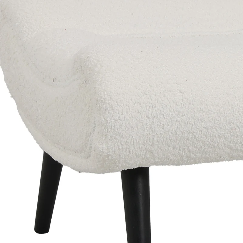 Tабуретка SILLA - бял плат букле 68x58x40см
