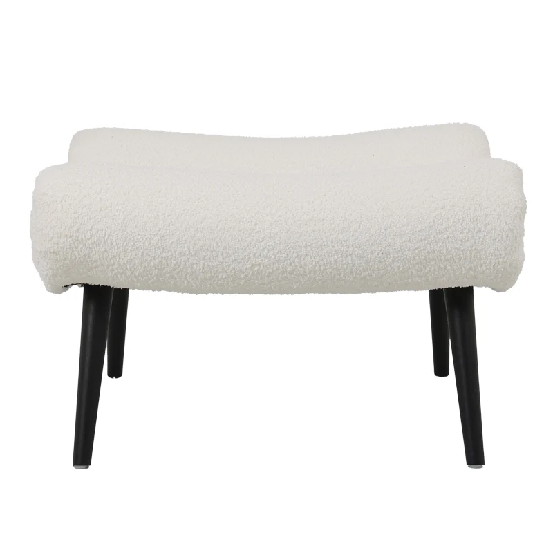 Tабуретка SILLA - бял плат букле 68x58x40см
