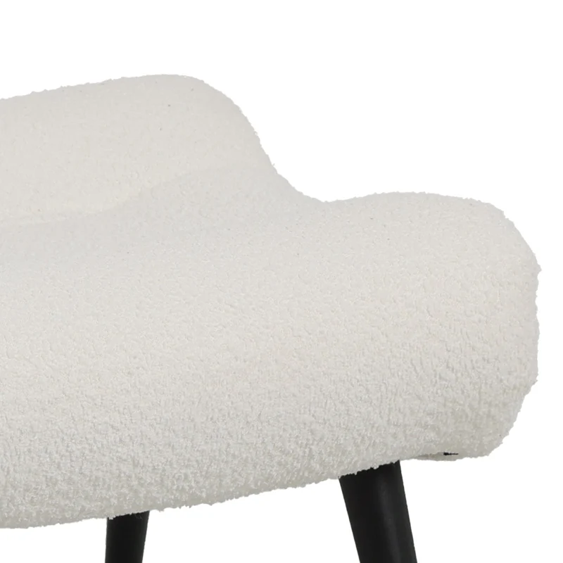 Tабуретка SILLA - бял плат букле 68x58x40см