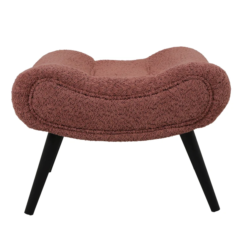 Кресло с табуретка SILLA в букле цвят гнила ябълка 97x80x100см