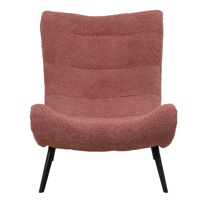 Кресло с табуретка SILLA в букле цвят гнила ябълка 97x80x100см