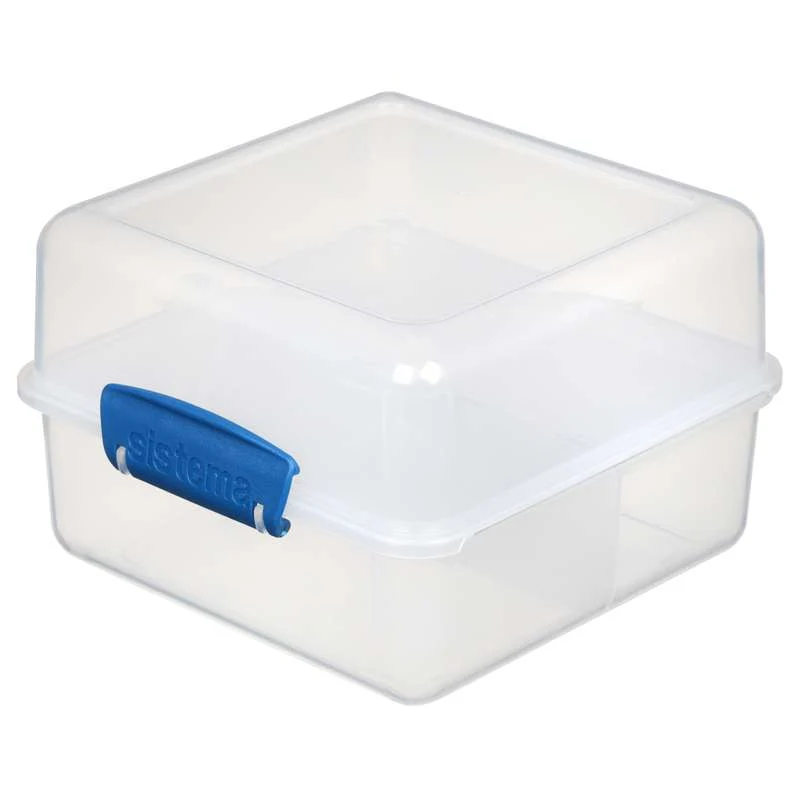 Sistema Кутия за обяд - Lunch Cube To Go - 1.4 л. - Прозрачен/Океанско синьо