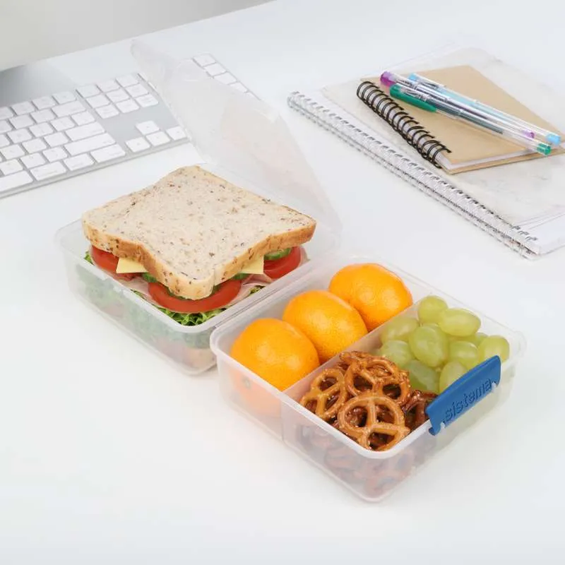 Sistema Кутия за обяд - Lunch Cube To Go - 1.4 л. - Прозрачен/Океанско синьо