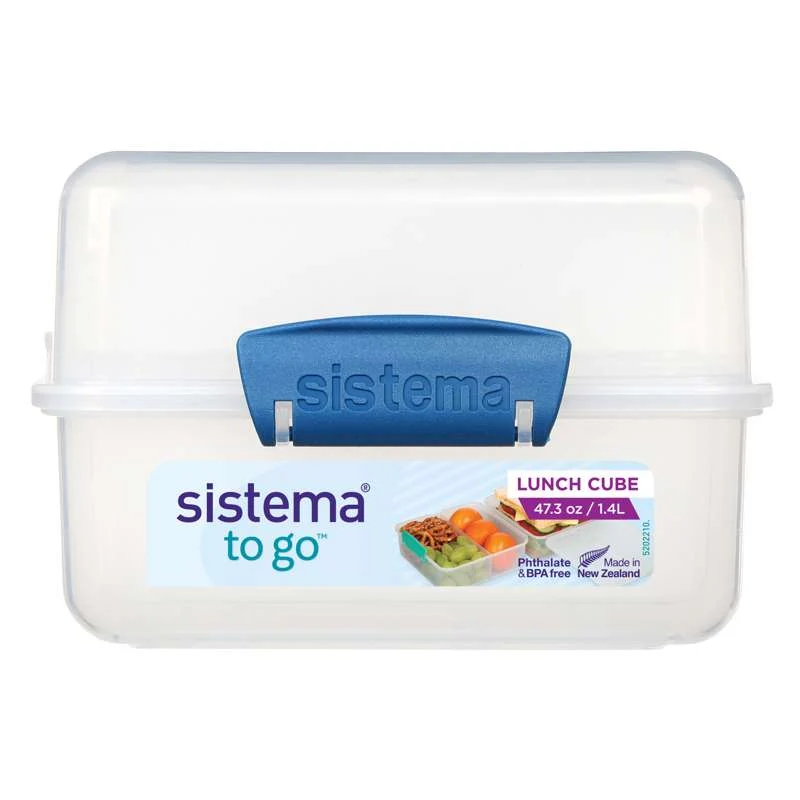 Sistema Кутия за обяд - Lunch Cube To Go - 1.4 л. - Прозрачен/Океанско синьо