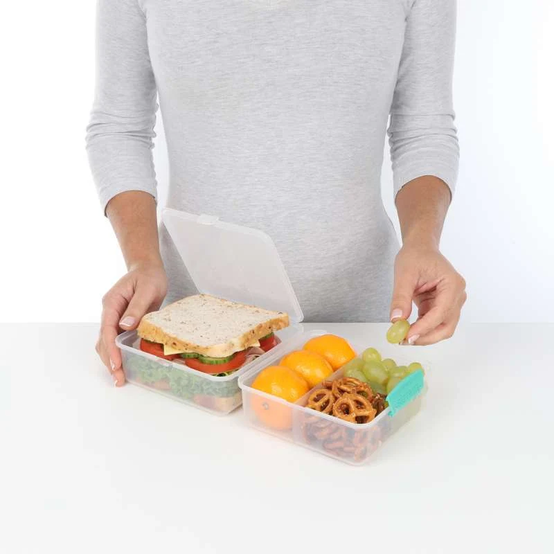 Sistema Кутия за обяд - Lunch Cube To Go - 1.4 L. - Прозрачен/Ментово син