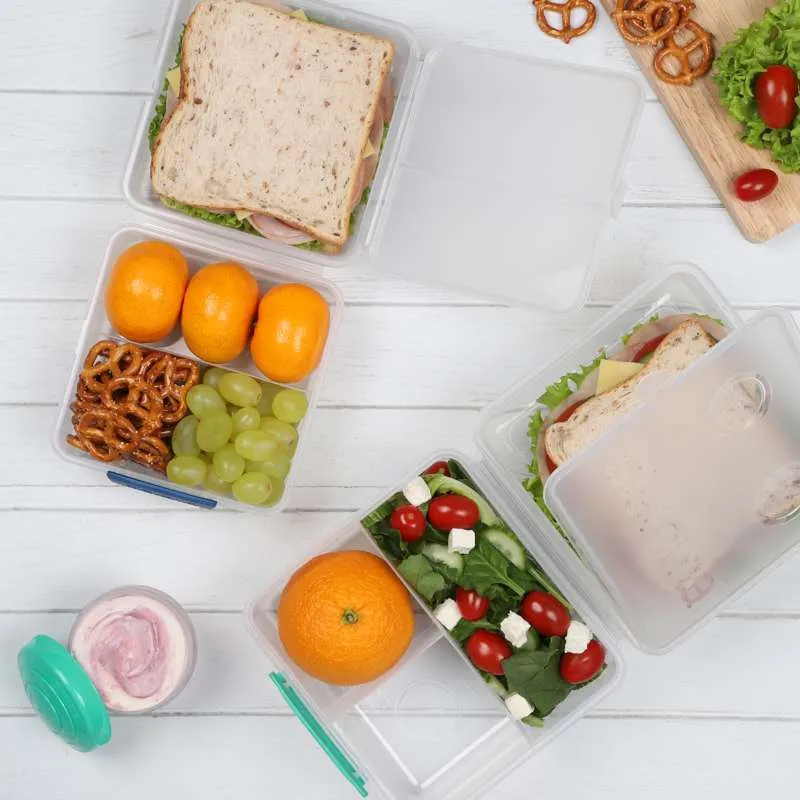 Sistema Кутия за обяд - Lunch Cube To Go - 1.4 L. - Прозрачен/Ментово син