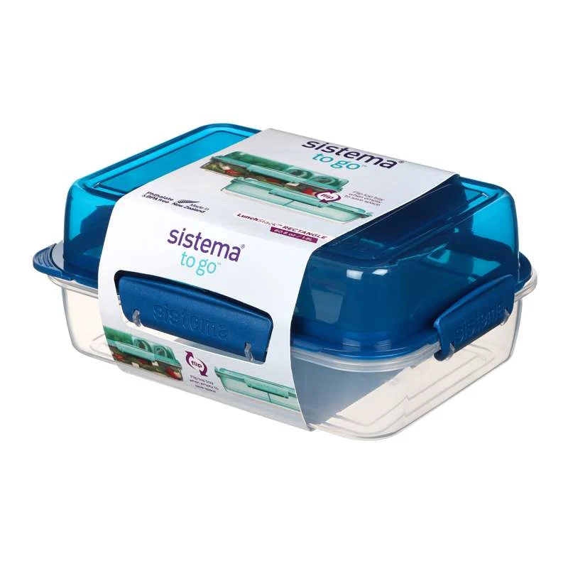 Sistema Кутия за обяд - Lunch Stack To Go Rectangle - 1.8L. - Океанско синьо