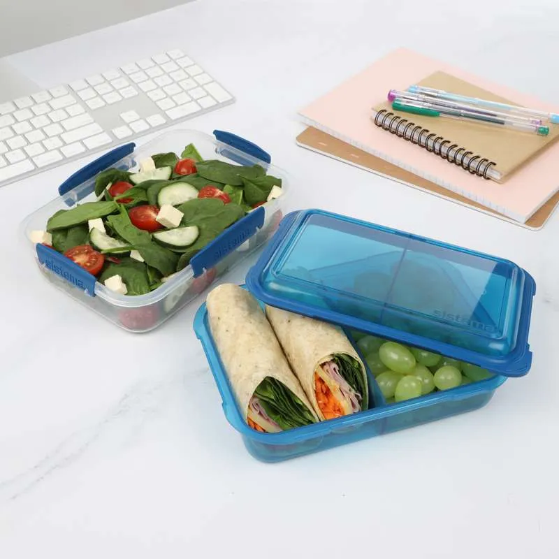 Sistema Кутия за обяд - Lunch Stack To Go Rectangle - 1.8L. - Океанско синьо