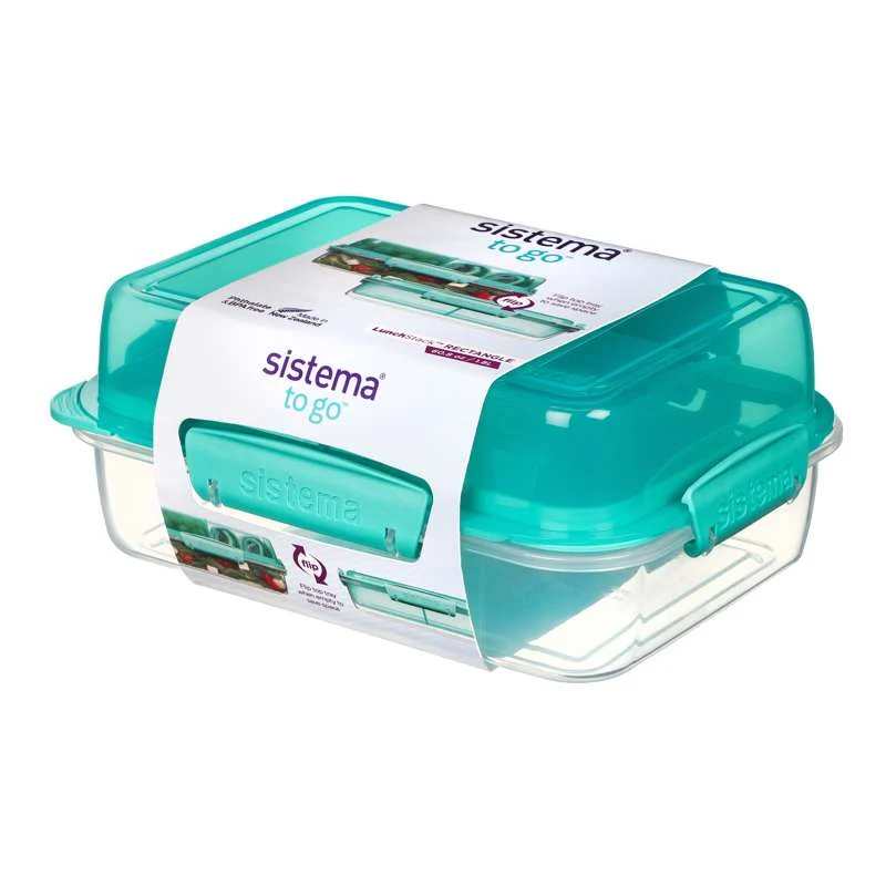 Sistema Кутия за обяд - Lunch Stack To Go Rectangle - 1.8L. - Ментово синьо