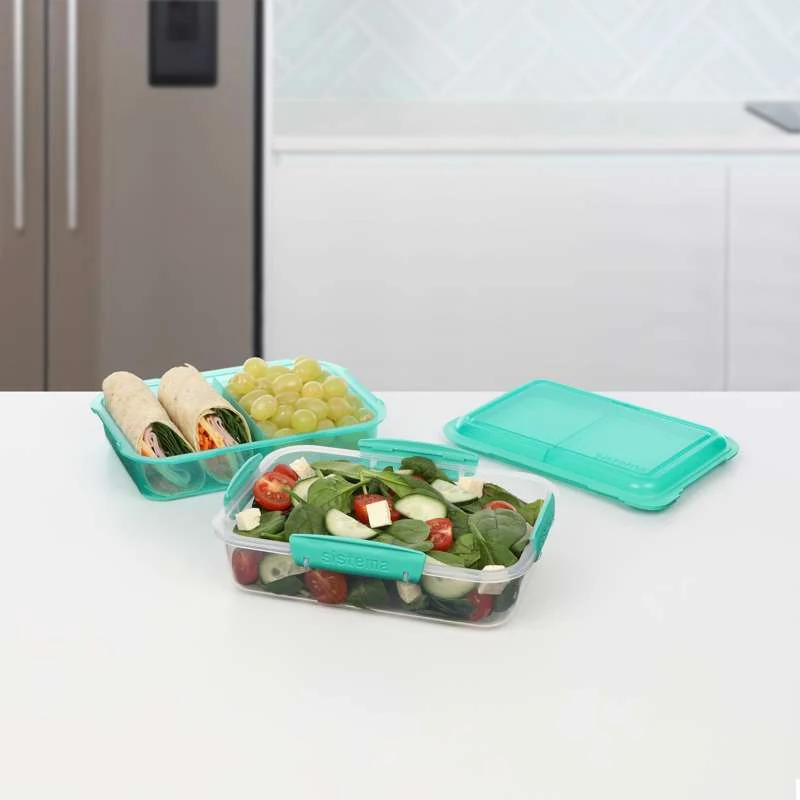 Sistema Кутия за обяд - Lunch Stack To Go Rectangle - 1.8L. - Ментово синьо