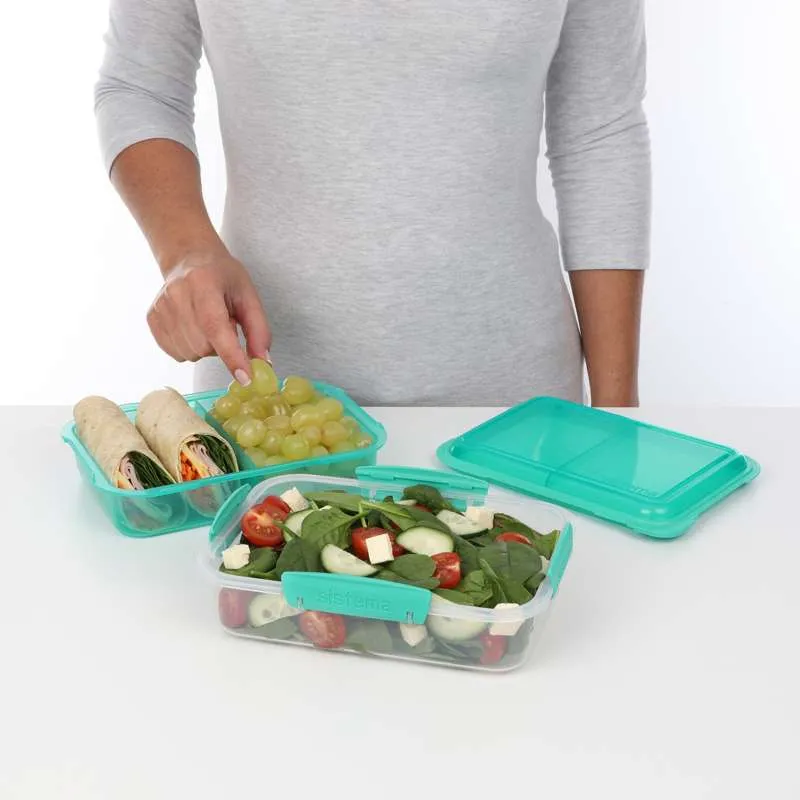 Sistema Кутия за обяд - Lunch Stack To Go Rectangle - 1.8L. - Ментово синьо