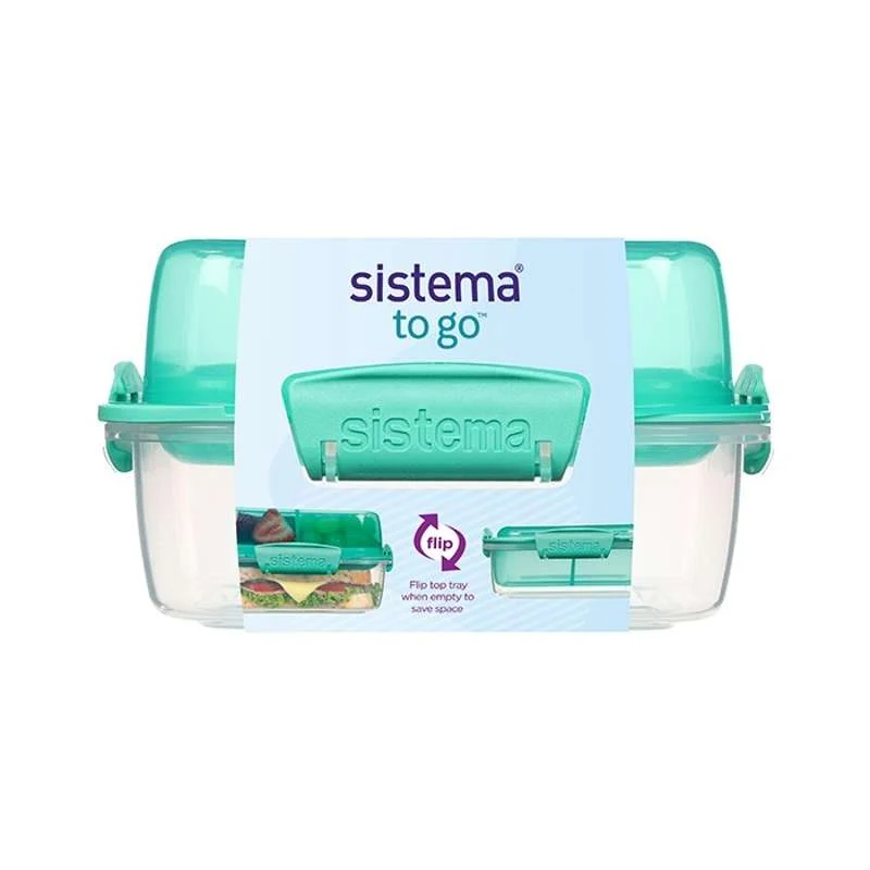 Sistema Кутия за обяд - Lunch Stack To Go Square - 1.24L - Ментово син
