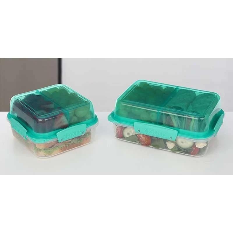 Sistema Кутия за обяд - Lunch Stack To Go Square - 1.24L - Ментово син