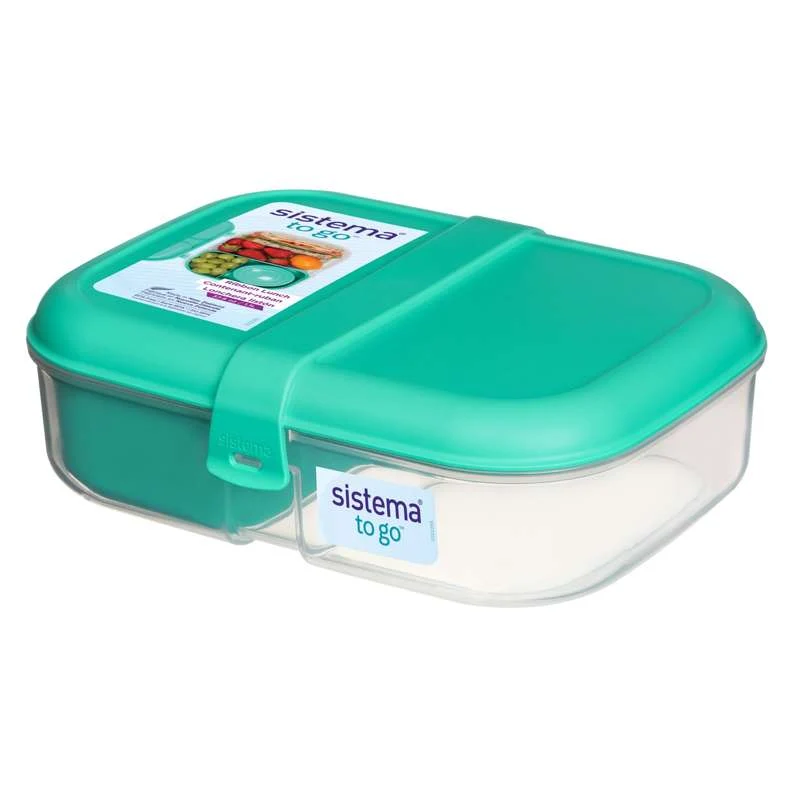 Sistema Кутия за обяд - Ribbon Lunch - 1.1L - Прозрачен/Ментово син