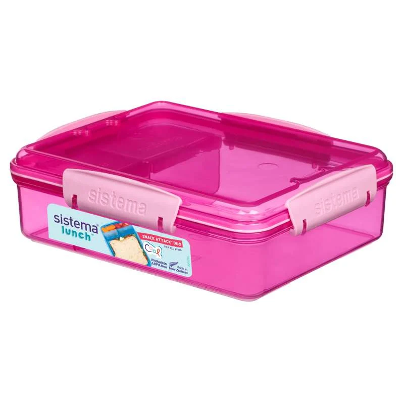 Sistema Кутия за обяд - Snack Attack Duo Lunch - 975ml - Розова