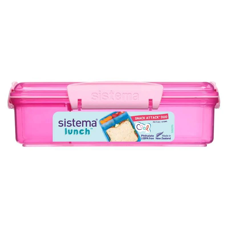 Sistema Кутия за обяд - Snack Attack Duo Lunch - 975ml - Розова