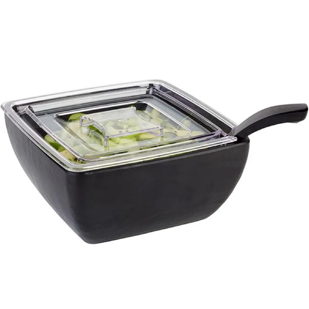 (6 бр.) Купа - SLATE - Меламин - 1.5L - правоъгълна - 190x190mm - Дълбочина: 90mm - Черно