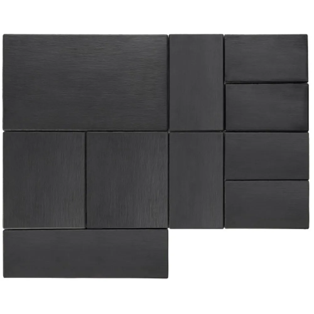 (6 бр.) Меламиново плато GN 1/4 - SLATE - Меламин - 265x162mm - Височина: 12mm - Черен