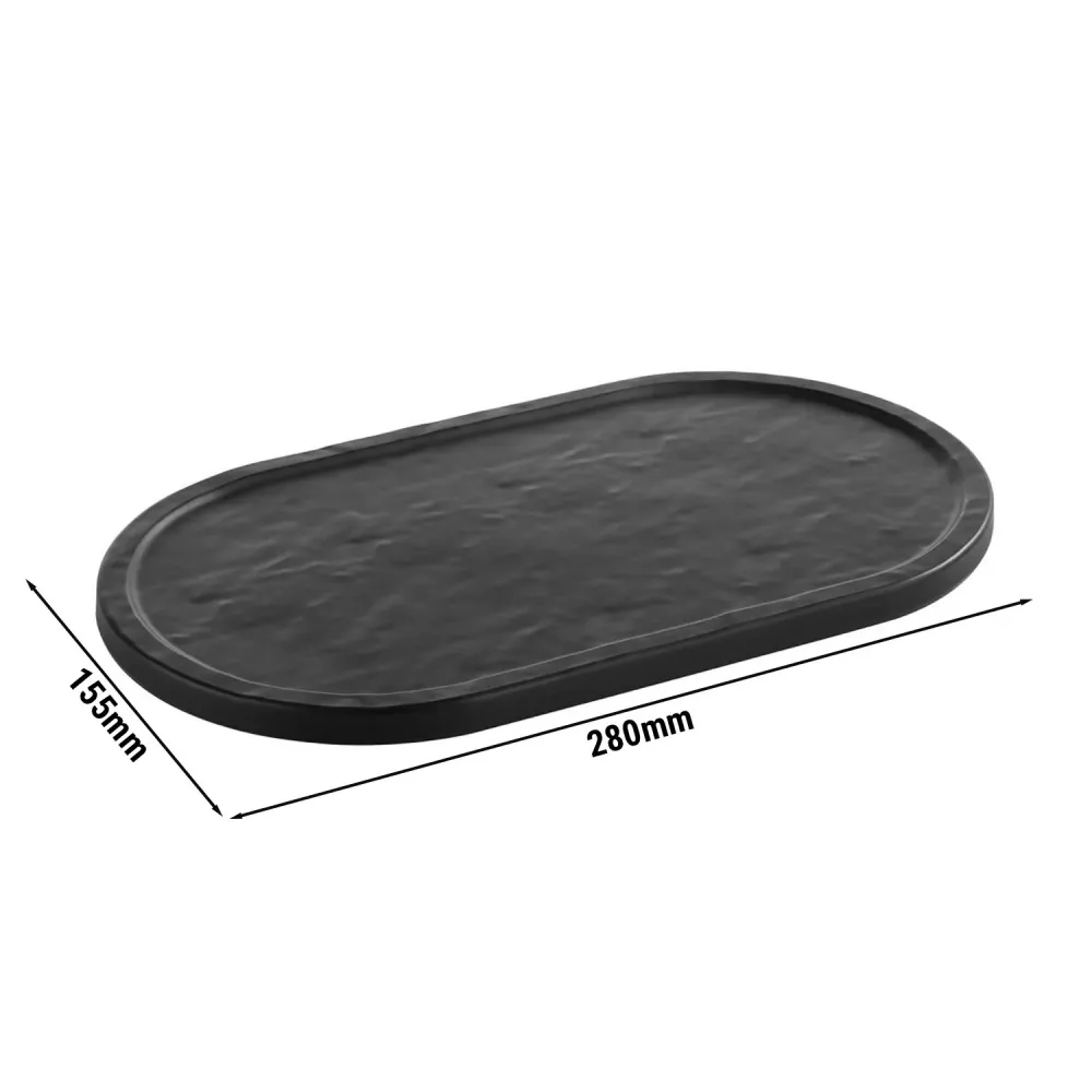 (6 бр.) Табла за сервиране - SLATE - Меламин - 280x155mm - Височина: 10mm - Черен