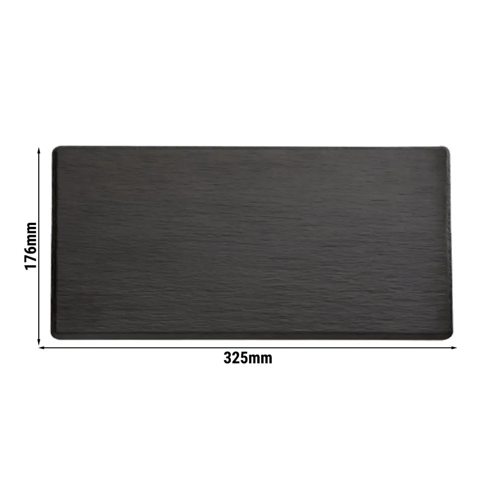 (6 бр.) Меламиново плато GN 1/3 - SLATE - Меламин - 325x176mm - Височина: 12mm - Черен