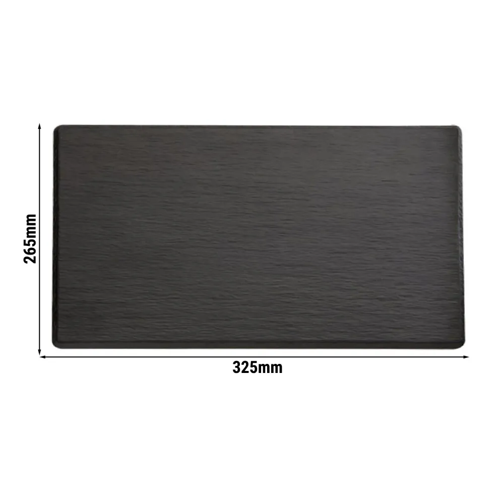 (6 бр.) Меламиново плато GN 1/2 - SLATE - Меламин - 325x265mm - Височина: 12mm - Черен