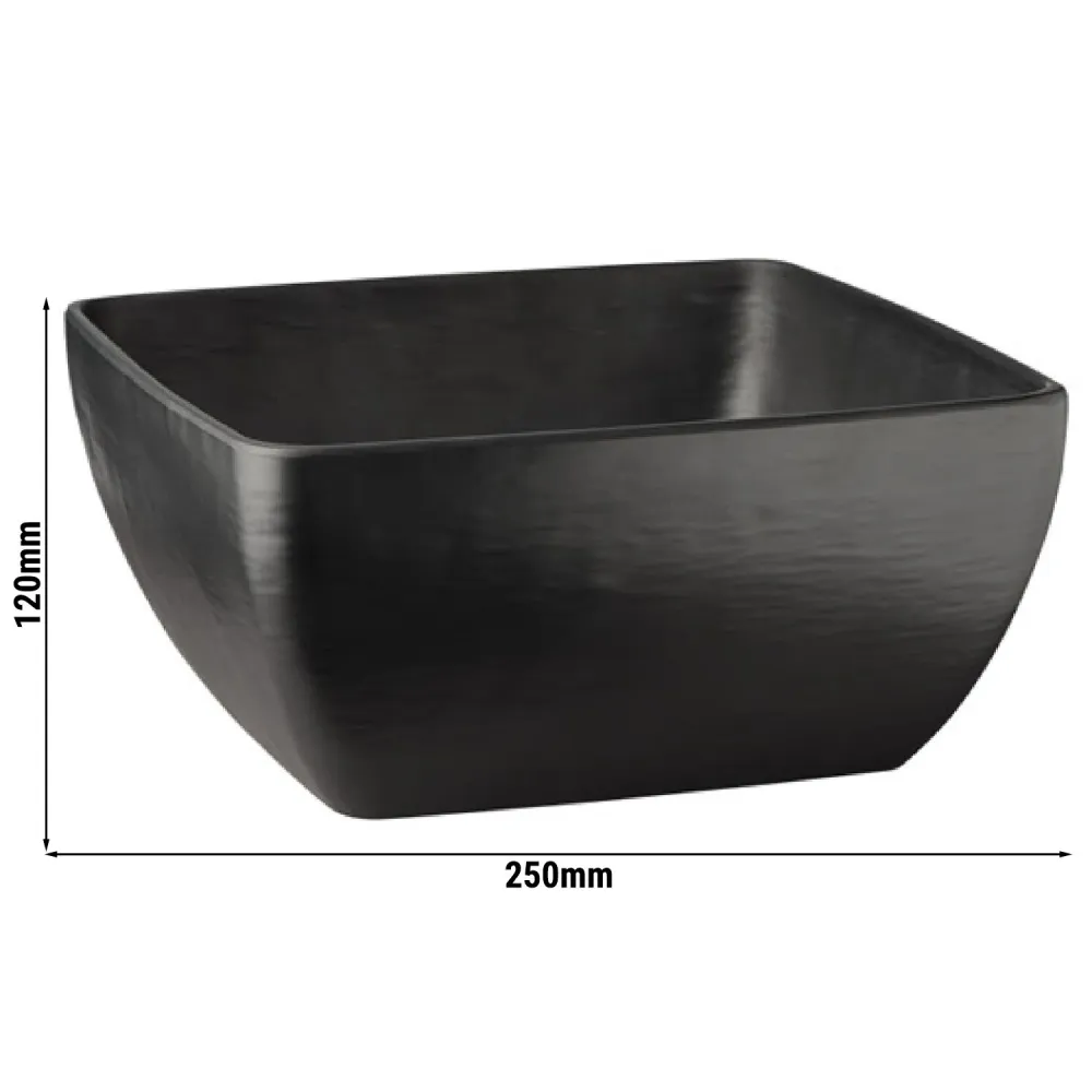 (6 бр.) Купа - SLATE - Меламин - 3.8L - правоъгълна - 250x250mm - Дълбочина: 120mm - Черно