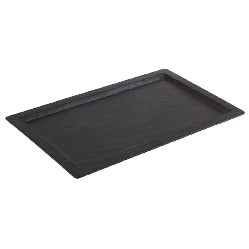 (6 бр.) Меламиново плато GN 1/1 - SLATE - Меламин - 530x325mm - Височина: 15mm - Черен
