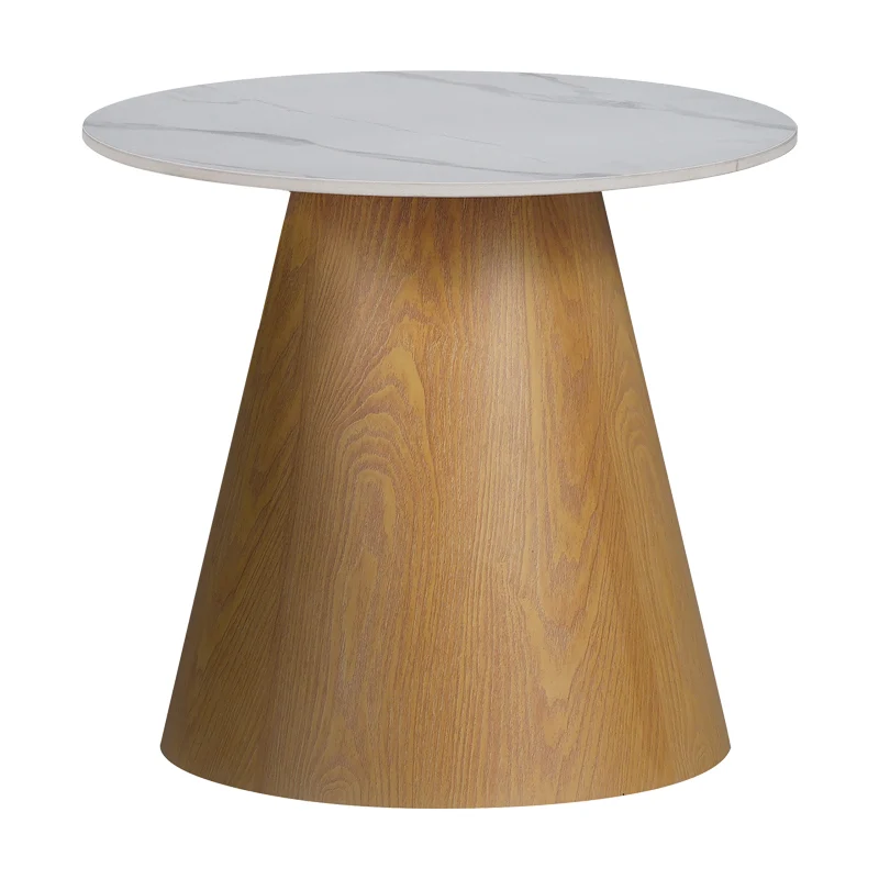 Странична маса Soleire бял мрамор синтерован камък/метал d50x47.5cm