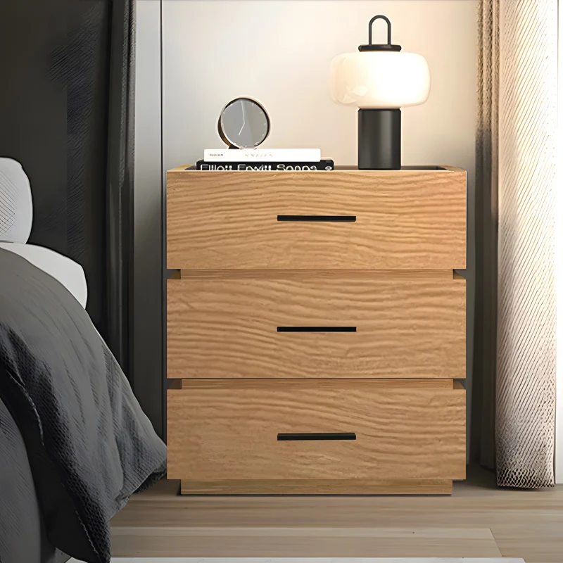МДФ нощно шкафче Sonlen в цвят дъб 60x40x66см