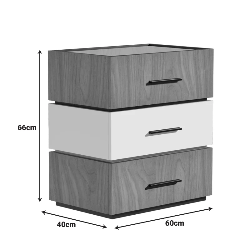 Нощно шкафче Sonlen в орех-бежов нюанс 60x40x66см