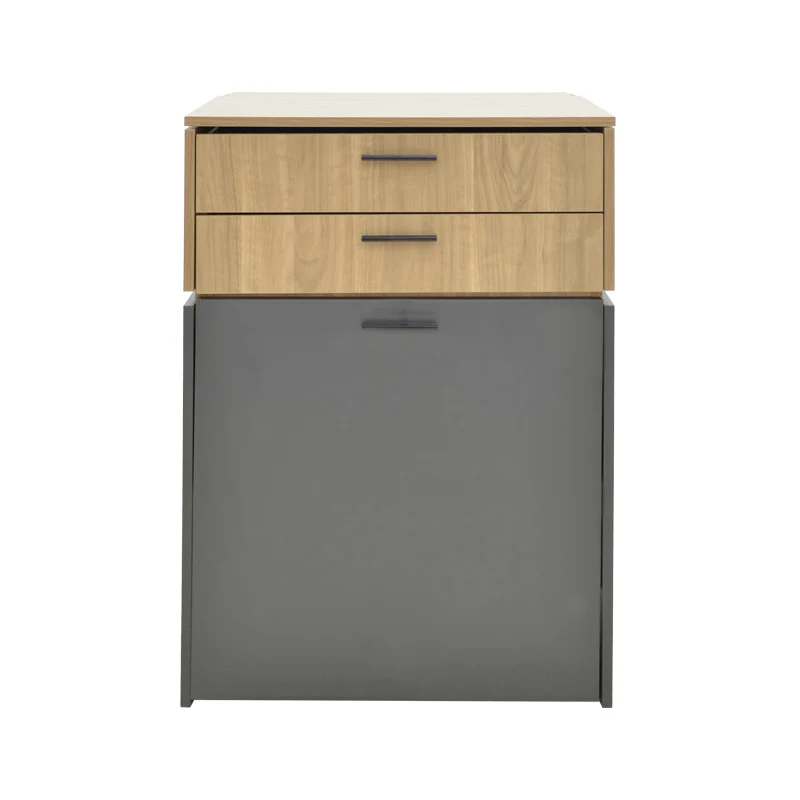 Тоалетка Sonlen с табуретка в цвят тъмно сиво-светъл орех 60x45x122см