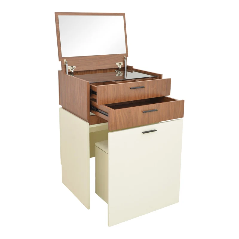 Тоалетка Sonlen в цвят орех-крем 60x45x130см