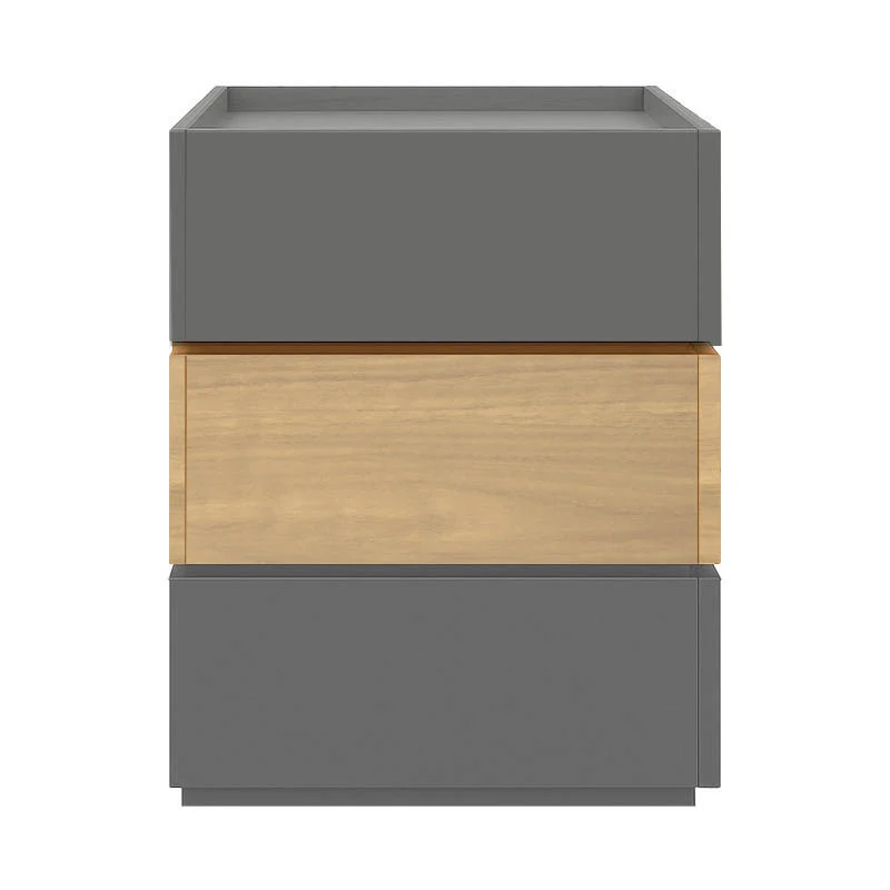 Нощно шкафче от мдф Sonlen в нюанс sonoma-въглен 60x40x66см