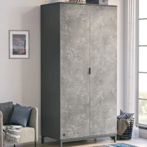 Двукрилен гардероб «Space Gray» - рафтове, ширина 104см