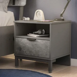 Нощно шкафче «Space Gray» + чекмедже и рафт, размер 47х50х43см