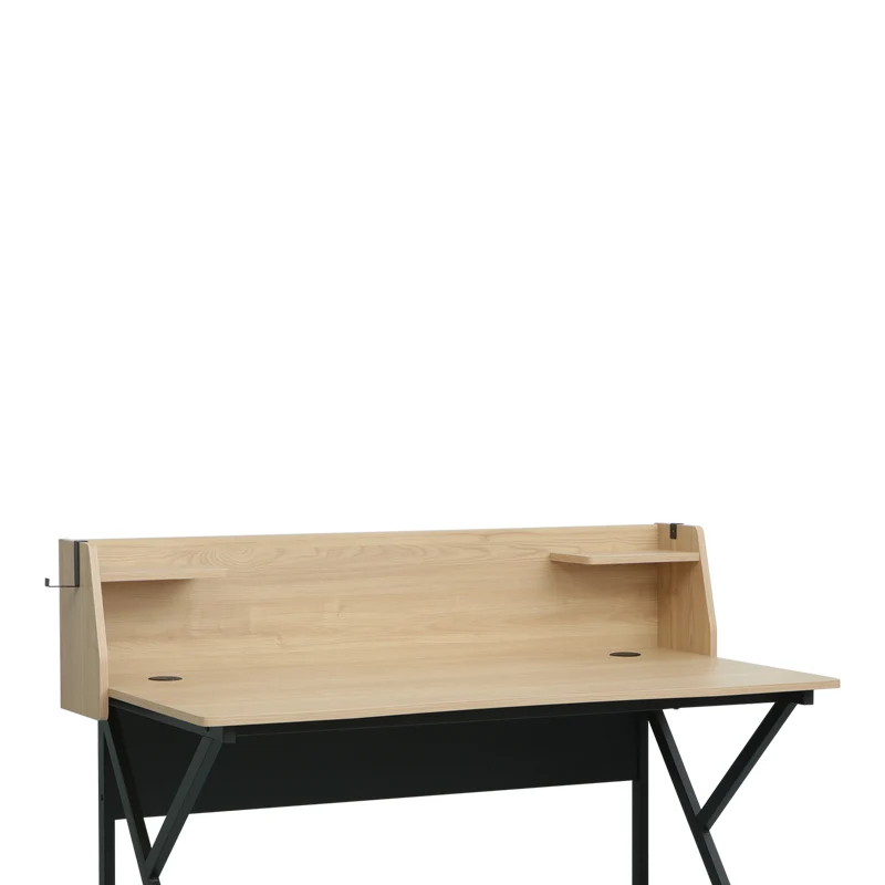Работно бюро Spaco в естествен нюанс - черни метални крака 123x61.5x100.5см