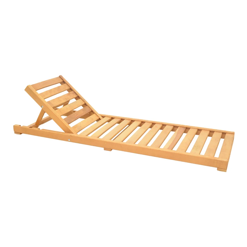 Шезлонг Specta масивно буково дърво в естествен цвят 60x190x50см