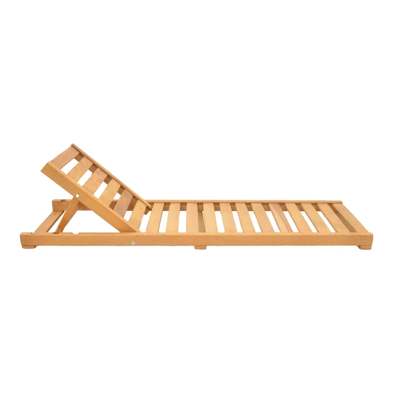 Шезлонг Specta масивно буково дърво в естествен цвят 60x190x50см