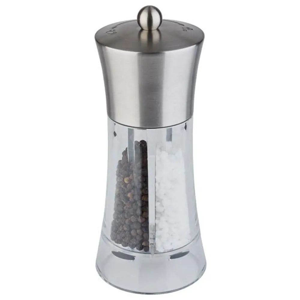 (6 бр.) 2 в 1 мелница за сол и пипер - SPICEX - Акрил - Височина: 190mm - Прозрачно