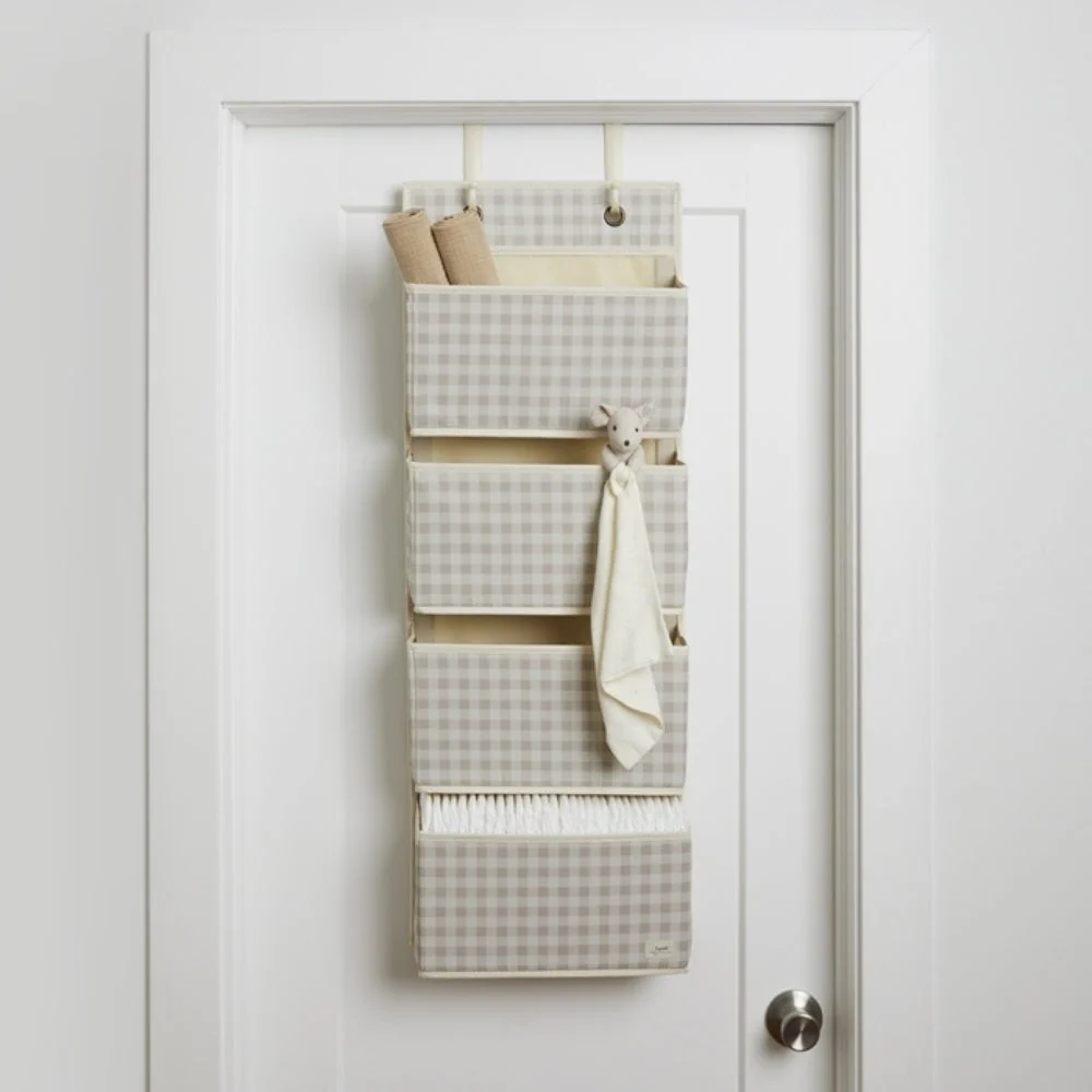 3 sprouts Органайзер за окачване на вратата Gingham Beige