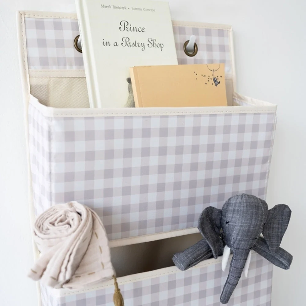 3 sprouts Органайзер за окачване на вратата Gingham Beige