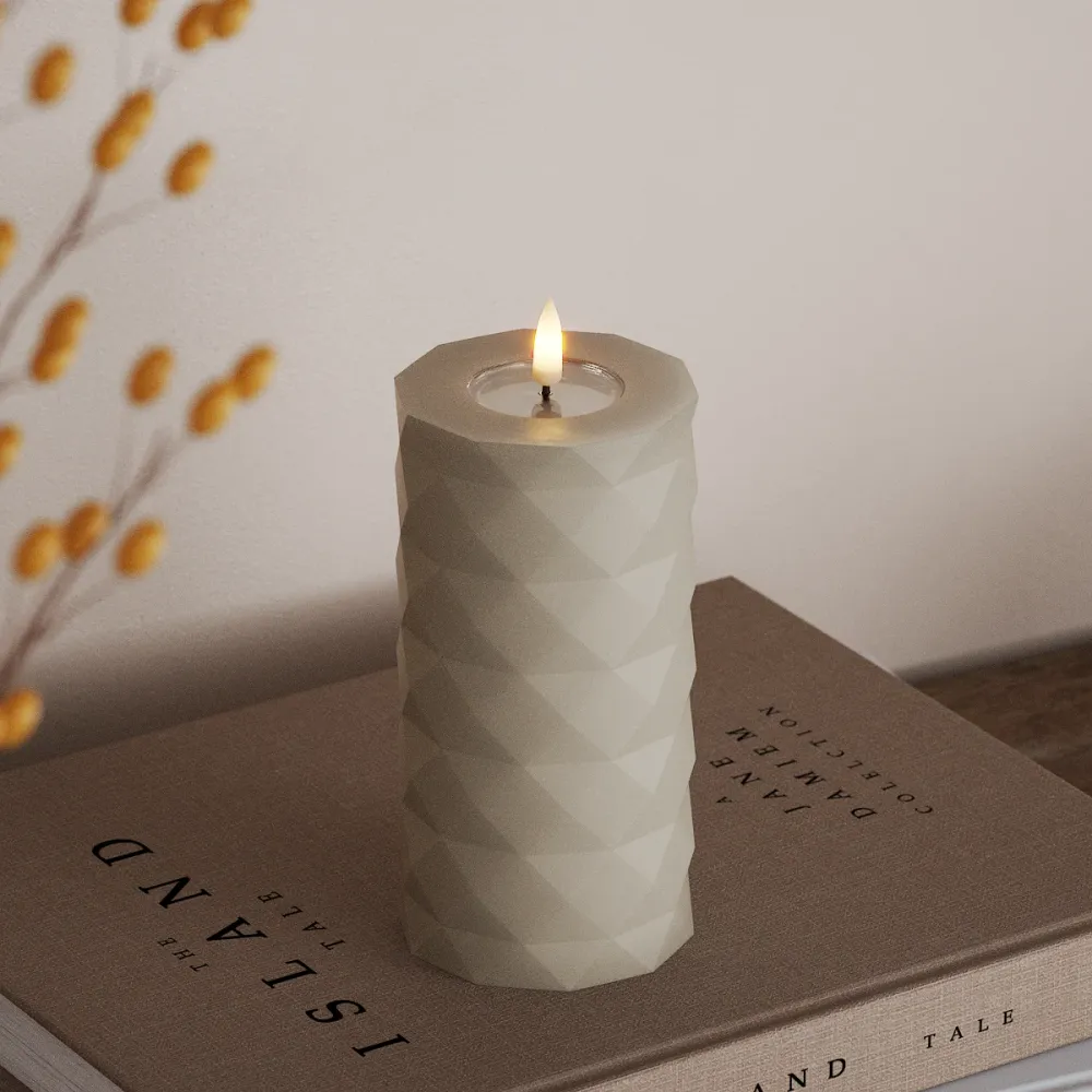 Square LED блокови светлини Ø 7.5 x 15 cm Пясъчно
