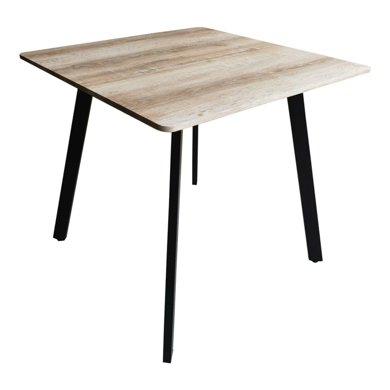 Маса SQUARO mdf сонома с черни метални крака 80x80x75см