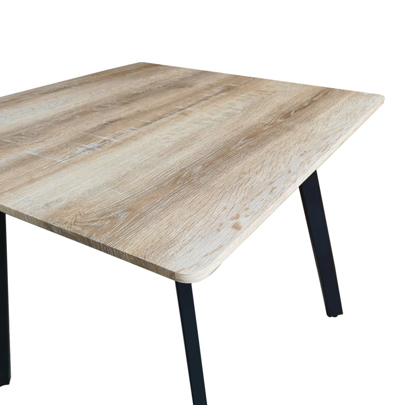 Маса SQUARO mdf сонома с черни метални крака 80x80x75см