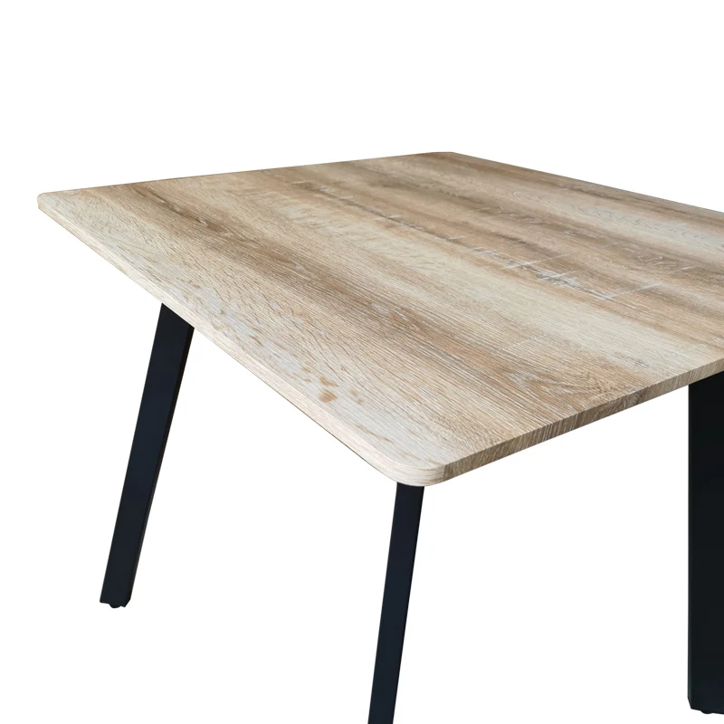 Маса SQUARO mdf сонома с черни метални крака 80x80x75см