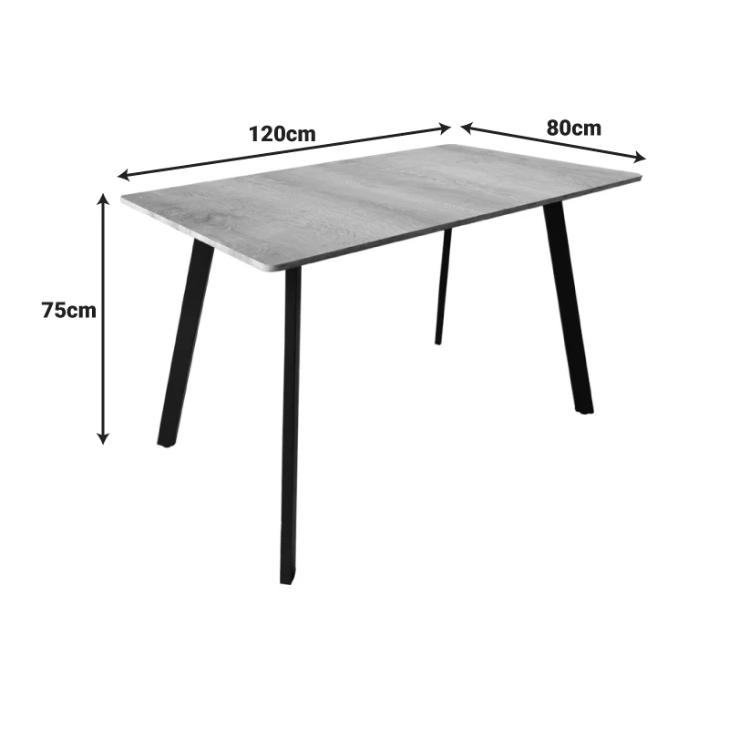 Маса SQUARO sonoma mdf с черни метални крака 120x70x75см